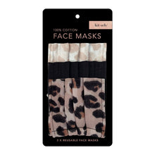Load image into Gallery viewer, KITSCH Cotton Mask 3pc Set - Leopard
